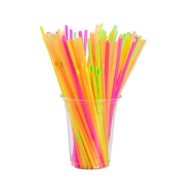 8 1/4" Jumbo Flexible Plastic Straws Assorted Colors - 10,000/Case