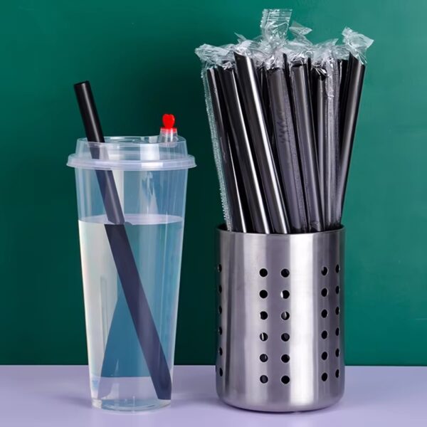 9 7/16" Colossal Individually Wrapped Plastic Straws - 3000/Case - Image 3