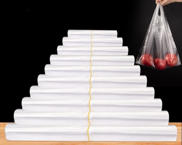 Transparent Plastic T-shirt bag shopping bags with Handle