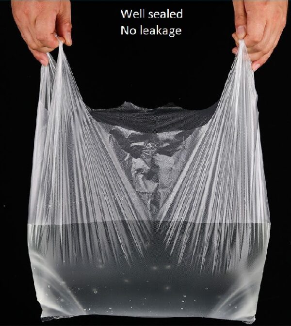 Transparent Plastic T-shirt bag shopping bags with Handle - Image 2
