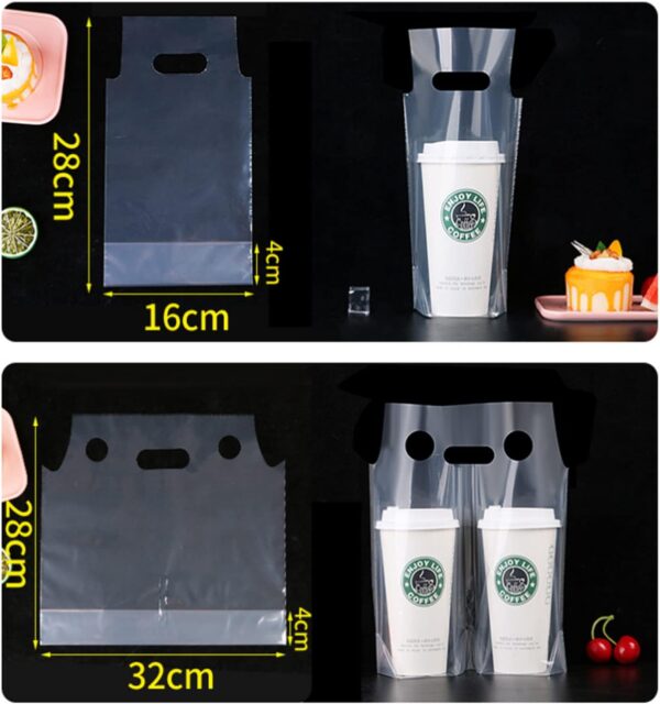 Clear Packaging Bag Take-out Drink Carrier Bags 5 mil - 500/Pack - Image 4