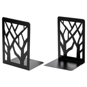 6 Pairs Non-Skid Bookends Metal Book Ends Book Stoppers 3.6"D x 4.7"W x 7"H