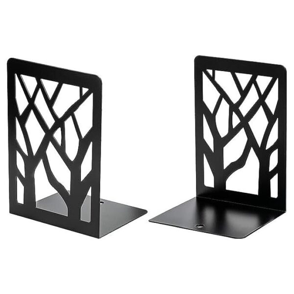 6 Pairs Non-Skid Bookends Metal Book Ends Book Stoppers 3.6"D x 4.7"W x 7"H