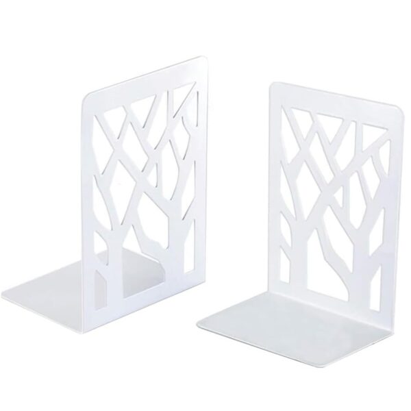 6 Pairs Non-Skid Bookends Metal Book Ends Book Stoppers 3.6"D x 4.7"W x 7"H - Image 2