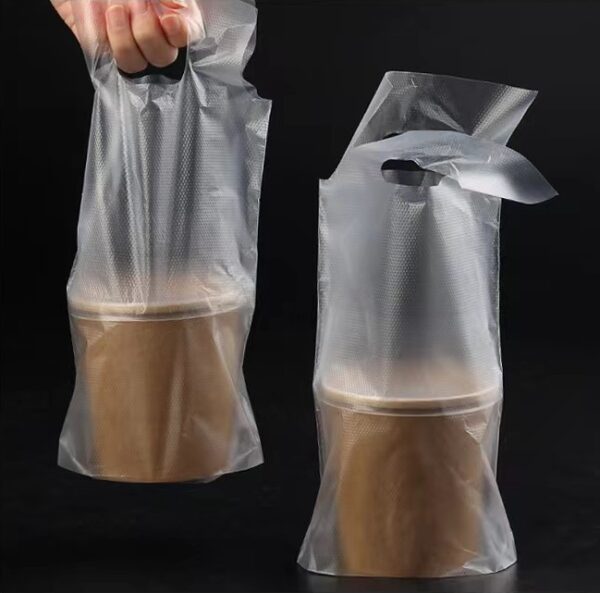 Translucent Packaging Bag Take-out Drink Carrier Bags 2 mil - 500/Pack - Image 3