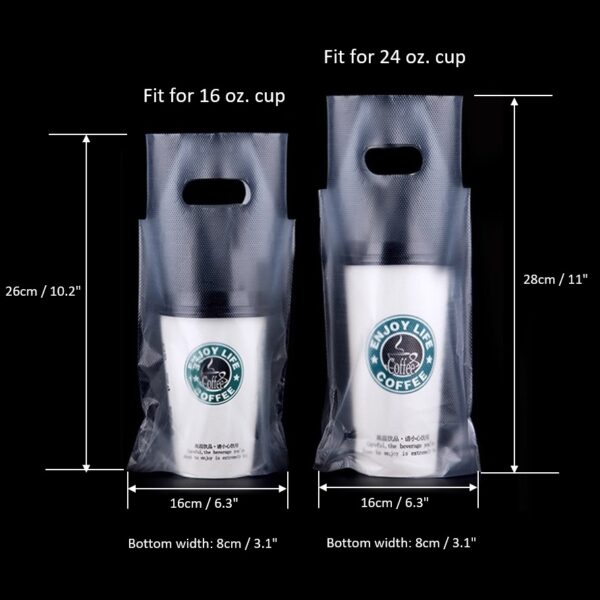 Translucent Packaging Bag Take-out Drink Carrier Bags 2 mil - 500/Pack - Image 5