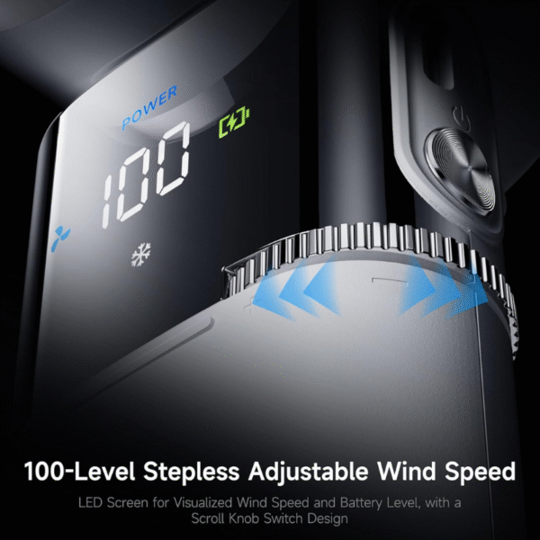 Portable Handheld Turbo Fan with Ice Cooling, 6000mAh Rechargeable Personal Fan - Image 5