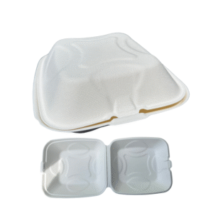 8" x 8" Compostable White Plant Fiber Single Compartment Take-Out Container - 200/Case