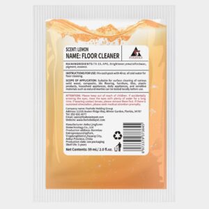Lemon Scented Concentrated Floor Cleaner, Multi-Surface Cleaning Solution, 59 mL/ 2.0 fl oz per Pack, 250 Pack per Case