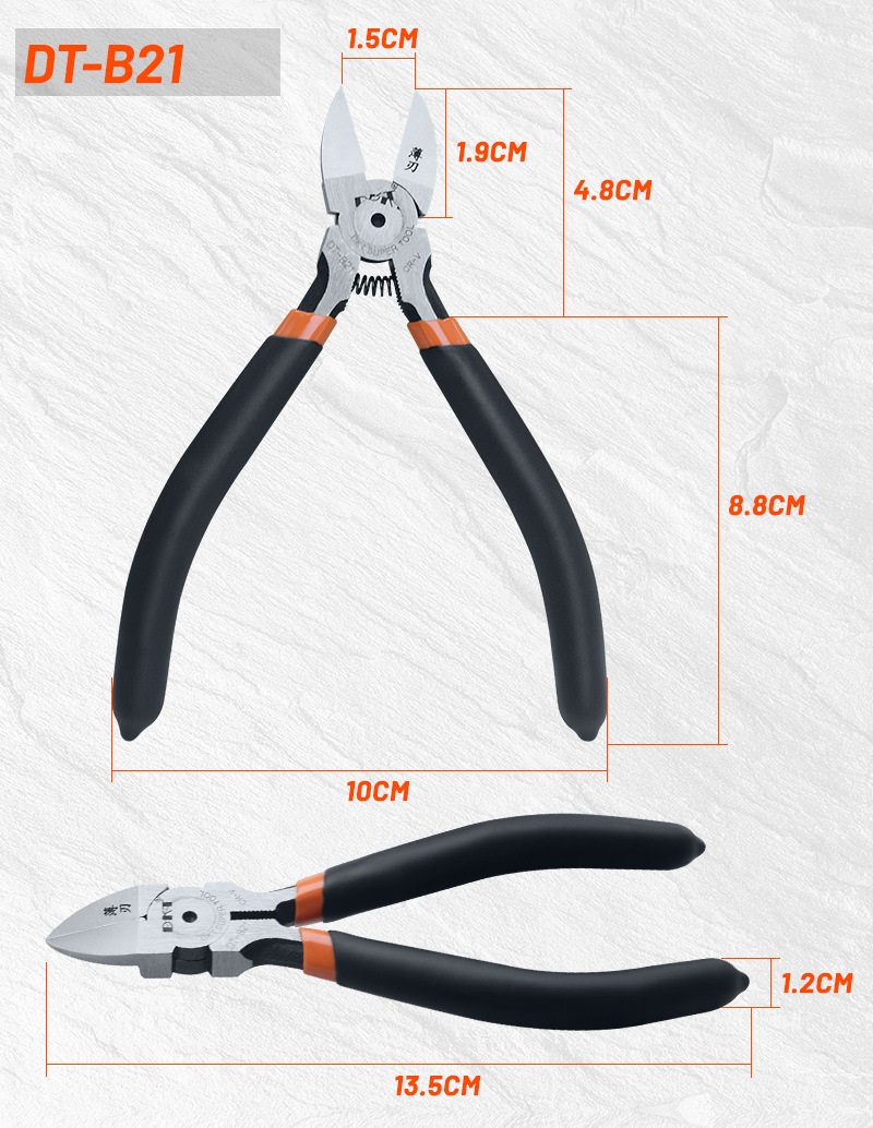 Diagonal Cutting Pliers, CR-V Chromium Vanadium Steel, Thin-Edge Blade, Anti-Slip PVC Handle - 3/Pack - Image 9