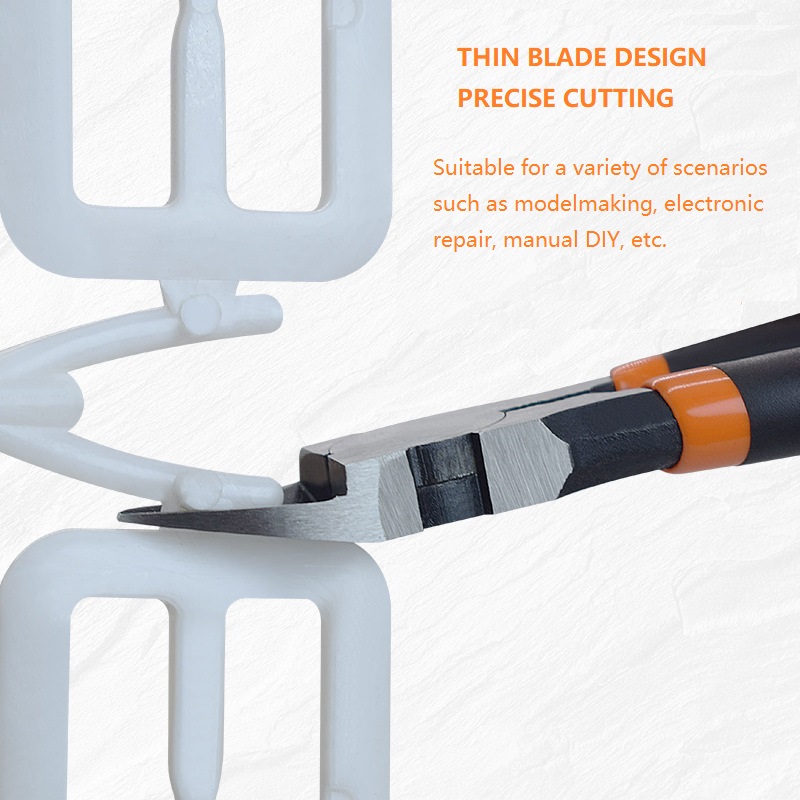 Diagonal Cutting Pliers, CR-V Chromium Vanadium Steel, Thin-Edge Blade, Anti-Slip PVC Handle - 3/Pack - Image 7