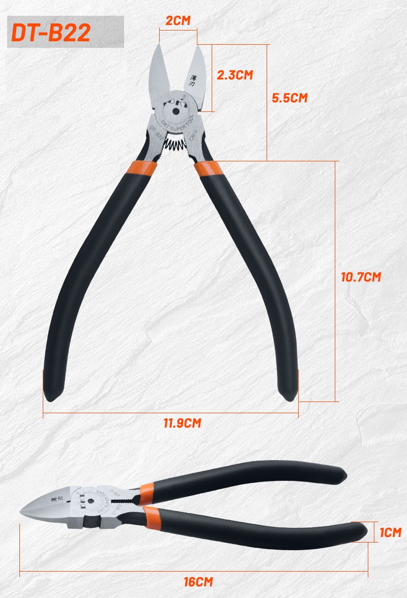 Diagonal Cutting Pliers, CR-V Chromium Vanadium Steel, Thin-Edge Blade, Anti-Slip PVC Handle - 3/Pack - Image 10