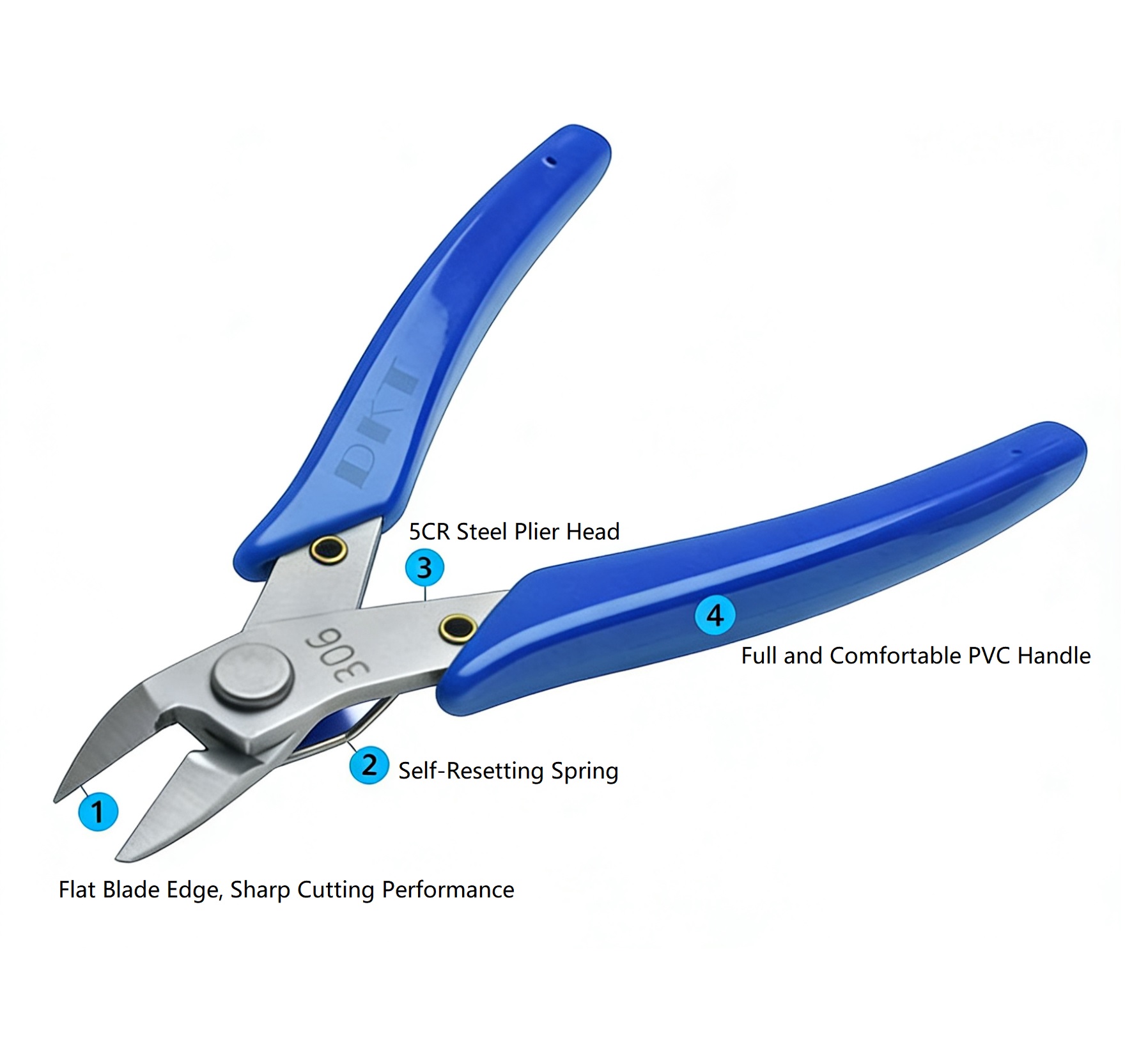 Mutilfunctional Diagonal Cutter Pliers for Electronics, Plastic Models, Wire Cutting - 3/Pack - Image 8
