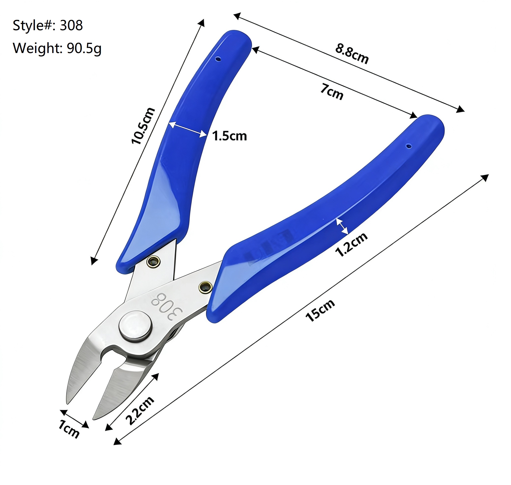 Mutilfunctional Diagonal Cutter Pliers for Electronics, Plastic Models, Wire Cutting - 3/Pack - Image 12