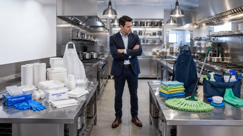 Disposable vs reusable foodservice supplies in a commercial restaurant
